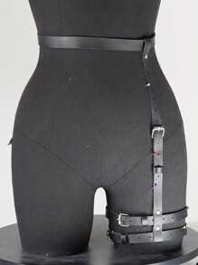 Cinturón de cintura gótico de PU con remaches para mujer, liga para muslo con estilo Y2K, arnés para la pierna para uso diario, regalo del Día de San Valentín, accesorio de carnaval, accesorio de lencería sexy para mujer