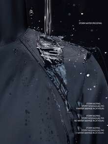 Traje de lluvia (capa y pantalones), traje de lluvia para adultos a prueba de tormentas, de diseño separado, para hombres y mujeres, ideal para ciclismo al aire libre y para viajar en moto - eléctrica. - Negro - Ver 2