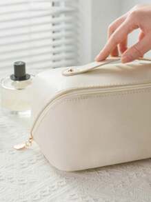 1 pièce Trousse de toilette de voyage d'été, sac de maquillage imperméable multifonctionnel, sac de rangement de cosmétiques portable, sac à main de grande capacité. Convient pour les sorties de vacances, les voyages d'affaires, les fêtes, les excursions à la plage, les dortoirs universitaires, les cadeaux pour maman et la petite amie lors du retour à l'école.