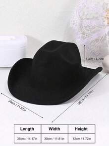 Sombrero vaquero de estilo vintage de poliéster para hombres y mujeres, con decoración de cabeza de vaca dorada, adecuado para uso casual diario, fiesta vaquera (talla única) - Multicolor - Ver 5