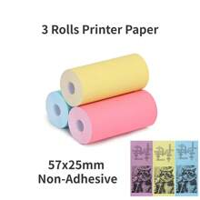 Print Refill Paper, For Instant Print Camera DIY Paper, 57 * 25mm, With White And Candy Colors