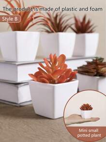 6 Stücke 3,5 Zoll (H) große simulierte Mini-Sukkulenten-Topfpflanzen für das Herbsthaus, Wohnzimmer, Badezimmer, Büro, Erntedankfest, Erntedankfest, Party und als süße Dekoration für den Schreibtisch