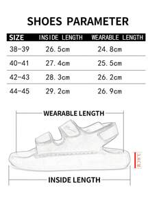 Men's Fashion Casual Sandals, Summer Shoes, Beach Outdoor Slip-On With Adjustable Heel Strap, Thick Sole, Open Toe, Breathable