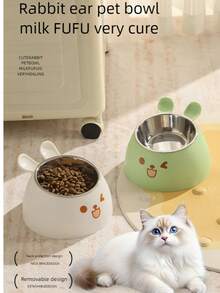 1pc Cat Bowls, Dog Food Bowls, Double Bowls, Dog Bowls, Rice Bowls, Cat Rice Bowls, Slanted Mouth Water Bowls To Prevent Spilling, Cat Food Bowls, Pet Supplies - Multicolor - View 10