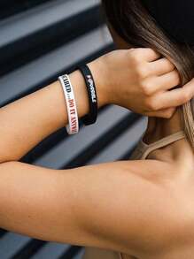 5 Pieces Fashionable And Individual Motivational Sports Bracelets, Suitable For Boys/Girls. These Are Wristbands Made Of Sports Silicone With A Motivational Meaning.