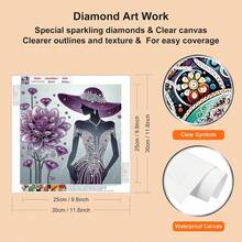 1 Set "Creative Flower Beauty" Diamond Painting Kit, DIY Handcraft, Partially Embedded Asymmetrical Diamonds, Can Be Completed Independently Or Given As Handmade Gift To Family And Friends, Suitable For Living Room, Bedroom, Study And Other Home Decorative Arts (30cm/11.8 Inches X 30cm/11.8 Inches) - Multicolor - View 3