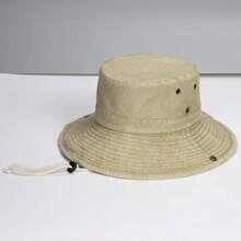 1 pièce Chapeau de seau protecteur contre le soleil pour homme, chapeau de cowboy à large bord anti-UV pour la randonnée et la pêche. Chapeau d'été adapté aux activités de plein air estivales comme la randonnée et la pêche