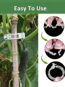 Tomato Clips, Plastic Trellis Clips, Plant Support Clips, Grape Vine Clips, Tomato Vines, Vegetable Plant Clips, Garden Clips, Seedling Fixing Clips, Make Plants Grow Upright And Healthier - Clear - View 4