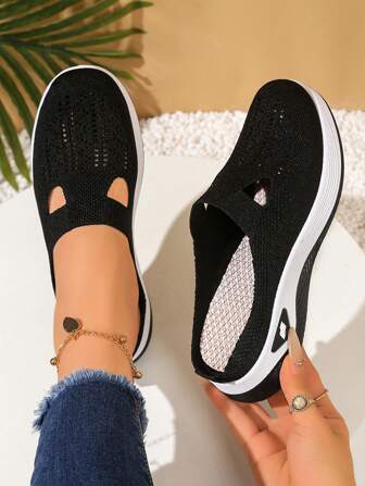 2025 Lente/Herfst Nieuwe Beijing Stoffen Schoenen, Dikke Zool Holle Sandalen, Zachte Bodem Antislip Comfortabel Wandelen, Veelzijdig & Modieus, Comfortabel Zonder Voetvermoeidheid