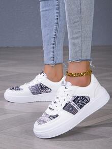 Outdoor Summer Street Style Casual Wear, Birthday Holiday Gift, Colorblock Campus Popular Design - 白黑畫 - 查看 5