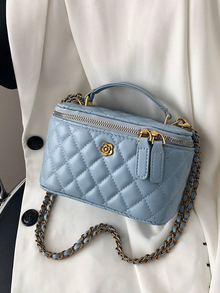 Bolsa de mano con caja de moda nueva, bolso de hombro/cruzado simple - Azul - Ver 1