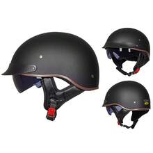 1Pc Motorcycle Helmet Black Moto Anti Fall Helmet Motobike Helmets Riding Half Helmet Motocross Helmet Four Seasons Use ABS Material Motorcycles Accessories Rider Gift - Multicolor - View 6