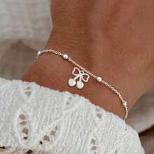 1pc New Cherry Stainless Steel Bead Chain Bracelet For Women
