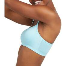 Conjunto de 3 bralettes de algodón para mujer - Chaqueta vaquera/Concreto jaspeado/Azul ultra - Ver 3