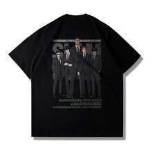 BREATHABLE SUMMER Comfortable Summer Japanese Anime 2025 Slams Dunks Master Big Movie Blockbusters Short SLEEsve T-Shirt Summer Loose 100 Cotton Sakura Ikebana - 黑色 - 查看 1