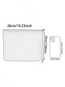 1pc Customized Name Pattern Corduroy Toiletry Bag, Excellent Choice For Organizing Toiletries For Travel, Can Be Customized According To Your Unique Design, Very Suitable For Children And Teenagers, Print Your Own Name Or Print Sister And Classmate's Name As A Gift