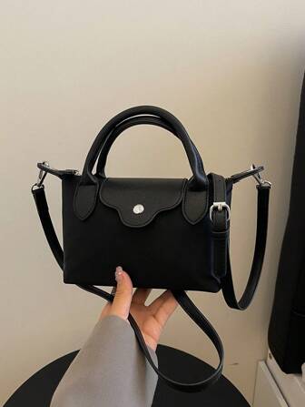 Women's Fashionable And Casual Versatile Contrasting Fabric Dumpling Bag,Minimalist Nylon Square Bag Women Hand Bag, Fashion Handle Purse, Retro Style Handbag With Removable Strap,Handbags For Teen Girls Women College Students,Rookies & White-Collar Workers Perfect For Office,College,Work ,Business,Commute