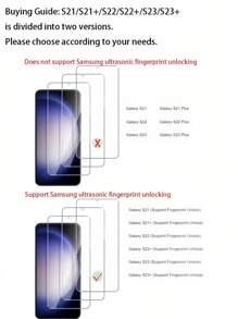 3 piezas de protector de pantalla de alta definición compatible con Samsung S25FE/S24Ultra/S22/S23, con soporte para desbloqueo de huella digital, regalo para cumpleaños, familia y amigos, de vidrio templado, accesorio para teléfono