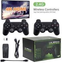 Wireless Mini Retro Video Games Console, Wireless Control Retro Game Stick Built-In 9 Emulators, 32G With 10K+Games / 64G With 20K+ Games, 4K HD-MI Output 2.4GHz Wireless Gaming Console, Retro Video Games Console For TV & Display Plug And Play