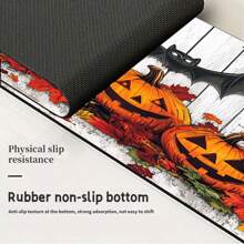 1pc Halloween Themed Faucet Mat - Ghost And Pumpkin Pattern, Absorbent Polyester Drain Mat, Suitable For Kitchen And Bathroom Sink, Waterproof Slip-Resistant Surface Protection