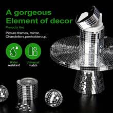 5x5毫米自粘迪斯科陶瓷马赛克瓷砖，方形马赛克镜面片，工艺玻璃镜条，方形镜面马赛克瓷砖，适用于室内/室外装饰、DIY艺术拼贴画、花瓶、杯子、相框和其他工艺家居装饰、返校房间装饰、学习用品