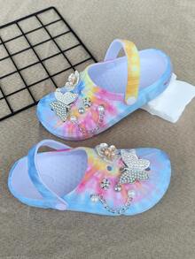 Elegante & süße vielseitige bunte Schmetterlinge Silber Kette weiche, bequeme Luftkissen Plateau Sandaletten im Straßen-Stil, langanhaltend und rutschfest mit Cut Out Design