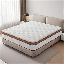 Matelas 140x200 cm, Matelas à Ressorts Ensachés Hauteur 25 cm, Matelas Orthopédique 7 Zones Avec Mousse Confort, Tissu à Surface Douce, Matelas Pour Adultes - Orange Blanc - Voir 5