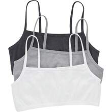 Women's Cotton String Bralette (3 Pack) - 天空灰混紡色/混凝土混紡色/白色 - 查看 1