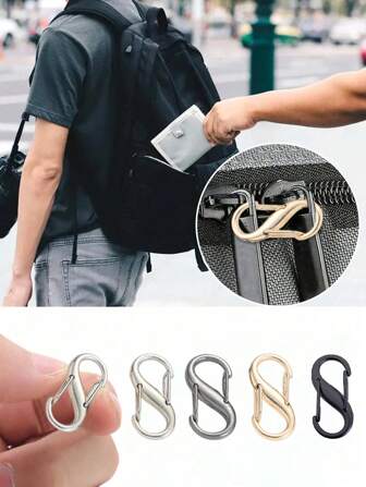 1/5/10pcs Backpack Zipper Lock Set For Men And Women Easy-Pull Buckle Anti-Theft Zipper Clip - Keep The Zipper Closed - Backpack Buckle With Two Spring Buckles For Luggage Suitcase Handbags Keys Purse DIY Accessories Travel Essentials Multi-Functional S Buckle Hook For Travel Camping Outdoor Beach Summer Vacation Back To School Travel Accessories Holiday