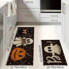 1pc Halloween Doormat, Non-Slip Rubber Backing, Halloween Entryway Decor, Indoor/Outdoor Use, Durable Polyester Floor Mat For Kitchen, Living Room, Patio, Coffee Shop, Bar, Holiday, Party, Bedroom, Bathroom