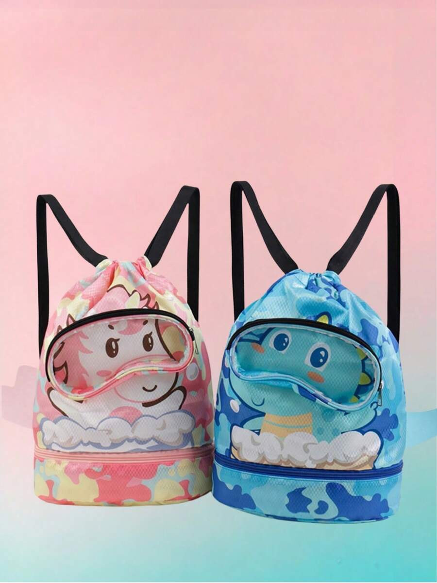 1pc Girls Aad Boys School Backpack Waterproof Large Capacity Sports Backpack With Shoe Compartment Fashion Solid Color Casual Backpack Suitable For Outdoor/Outing/Travel/Hiking/Stadium/Sports/University And Daily Commuting Use, Dry And Wet Separation - Ideal For Swimming Storage - Multicolor - View 1