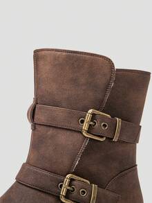 GLOBALWIN Women's Fur Booties Fashion Combat Ankle Boots For Women Winter Fall Boots Holiday Season Faux Fur Lined Warm Boots - màu nâu - Xem 3