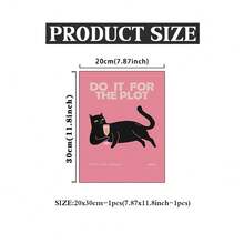 1 件，为情节而做印刷品 - 黑猫墙壁艺术装饰 - 有趣的猫海报 - 香槟海报 - 酒吧推车艺术 - 猫爱好者礼物 - 猫香槟印刷品，无框架，帆布 - 紅色 - 查看 14