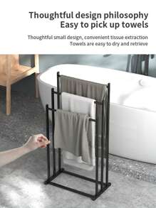 1 pezzo Portasciugamani a 3 ripiani da terra, portasciugamani verticale, alta capacità, facile da installare, adatto per riporre asciugamani in bagno, toilette, vasca da bagno all'aperto, accessori da bagno, accessori per lo stoccaggio, portasciugamani