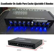 Car Equalizer 5-Band Channel Equalizer, Multifunctional Car Audio EQ Tuning Crossover Amplifier, Parametric Equalizer - 黑色 - 查看 5