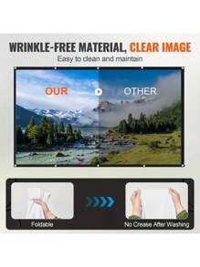 1PC 220/156/132cm Projector Screen - Portable, HD, 4K Ultra-Thin Projection Screen For Home Theater, Office, Outdoor Movies - Easy Setup, Wrinkle-Resistant, Durable Material -Best For Indoor/Outdoor Use