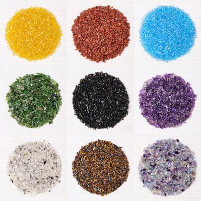 100克/袋天然紫水晶砾石 - 彩色水晶砾石，适用于疗愈、鱼缸、花园和家居装饰