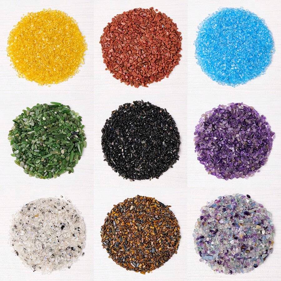 100克/袋天然紫水晶砾石 - 彩色水晶砾石，适用于疗愈、鱼缸、花园和家居装饰