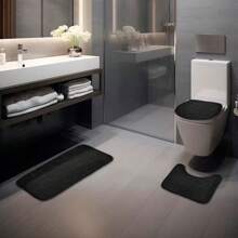 Bathroom Set Designed (Plain) With 3 Non-Slip Pieces (*VARIOUS DESIGNS*)