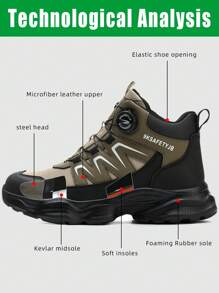 Botas de seguridad todo terreno y todo clima, versátiles y cómodas para hombres. Con punta de acero ligera, anti-aplastamiento y anti-perforación, para uso en exteriores y trabajos