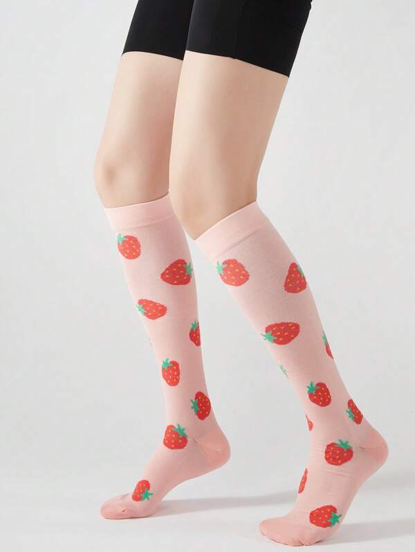 1 Paar hochwertige modische Kompressionsstrümpfe, Unisex 20-30 mmHg Progressive Kompression, geeignet für Laufen, Marathon, Basketball, Fußball, Radfahren, Outdoor-Wandern, Fitness-Yoga, Nylon-Wadensocken mit hoher Elastizität, großartiges Geschenk für Freunde