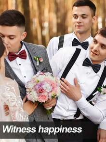 1 件涤纶蝴蝶结，适合商务、婚礼、派对和正式场合，男士休闲和职业装 - 彩色 - 查看 12