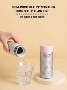 SNOOPY 1pc Snoopy 200ml Tumbler, Outdoor Portable Pocket Mug, Cute Compact Water Bottle, Unisex Stainless Steel Minimalist Design High Quality Cup