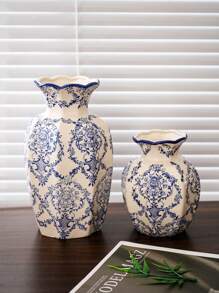 Cabin Kangaroo 1 pieza Nuevo jarrón de porcelana china de estilo azul y blanco, nueva decoración del hogar clásica, jarrón de flores para sala de estar, ornamentos de entrada, jarrón de flores de peonía vintage para decoración de habitación, jarrón de vidrio