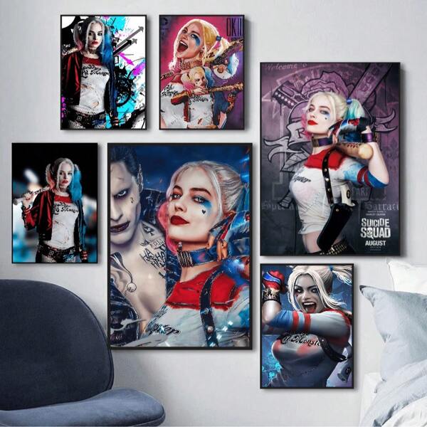 WB 1/15PCS HarleyS Cool Quinn Poster Waterproof Paper Sticker Coffee House Bar Aesthetic Art Wall Painting HD Quality Poster Wall Art Painting Study Nordic Home Decor House Bar Room Wall Decor Movie Figures Home Decoration Painting Wall Art Bedroom Cartoons Decor Wallpaper Wall Bedroom Decoration - Frameless
