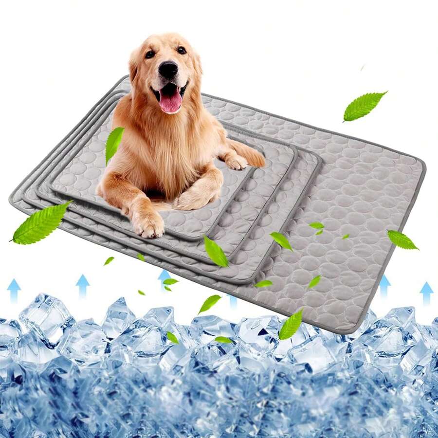 1 Pc Cooling Pet Mat And Sleeping Pad For Puppy Keep - Summer Chill Pad, Non-Slip Polyester Fiber, Water Absorbent Top Layer Keeps You Cool And Comfortable All Summer,Self-Cooling Dog Bed Mat, Comfortable Sleeping Sofa Cushion For Extra Small To Large Dogs, Summer Cooling Pad For Kennels, Crates, And Beds - Multicolor - View 1