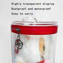 1 Pack Protective Case For LABUBU, Portable Figures Storage Bag With Bell Buckle, Clear Doll Hanging Box, School Supplies,Back To School