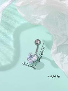 Tkool 1 Stück Edelstahl Bauchnabelpiercing Ring in Herzform, Bauchnabelschmuck für Frauen