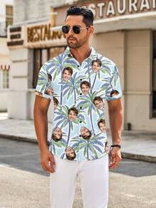 Customized Hawaiian Shirt, Personalized With Male/Female Portraits, Family Members, Pets, Cartoons, Holiday Themed Interesting Designs - Multicolor - View 4