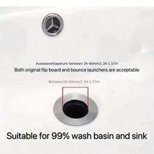 Sink Drain Plug, Sink Drain Plug, Bathroom Drain Filter Bounce Core, Press On Flip Cover, Universal Bathroom Accessories